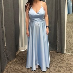 David’s Bridal Ice Blue Dress